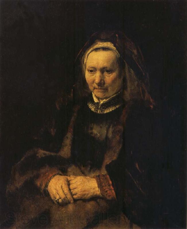 REMBRANDT Harmenszoon van Rijn Portrait of an Old Woman Norge oil painting art